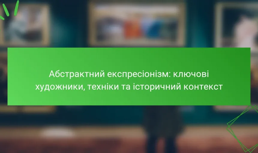 Абстрактний експресіонізм: ключові художники, техніки та історичний контекст