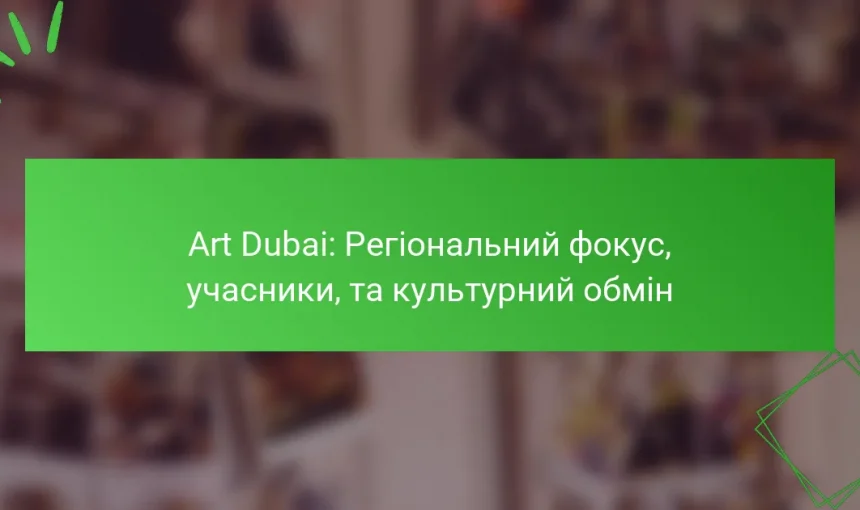 Art Dubai: Регіональний фокус, учасники, та культурний обмін