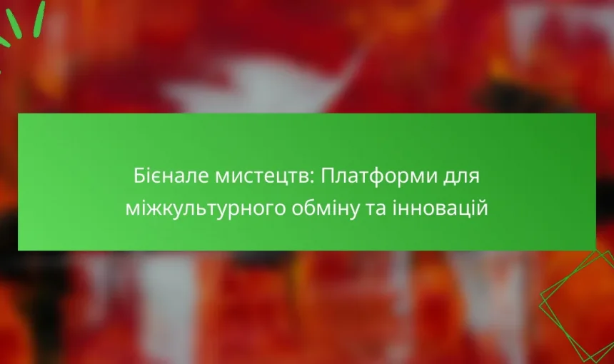 Бієнале мистецтв: Платформи для міжкультурного обміну та інновацій