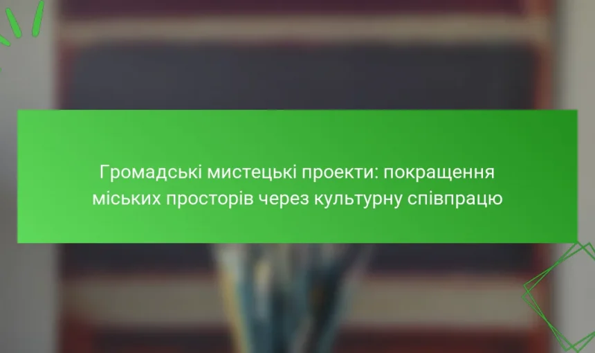 Громадські мистецькі проекти: покращення міських просторів через культурну співпрацю
