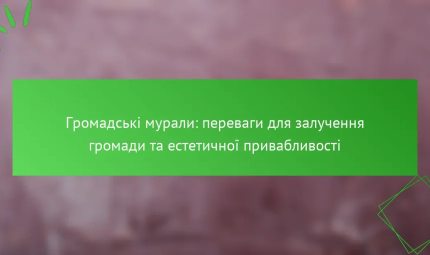 Громадські мурали: переваги для залучення громади та естетичної привабливості