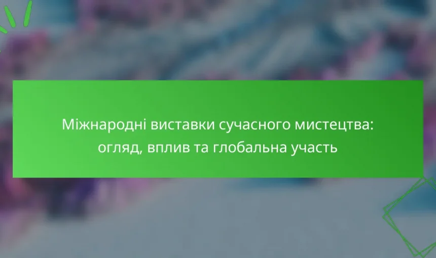 Міжнародні виставки сучасного мистецтва: огляд, вплив та глобальна участь