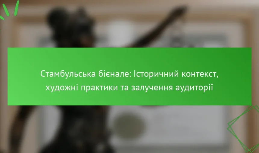 Стамбульська бієнале: Історичний контекст, художні практики та залучення аудиторії