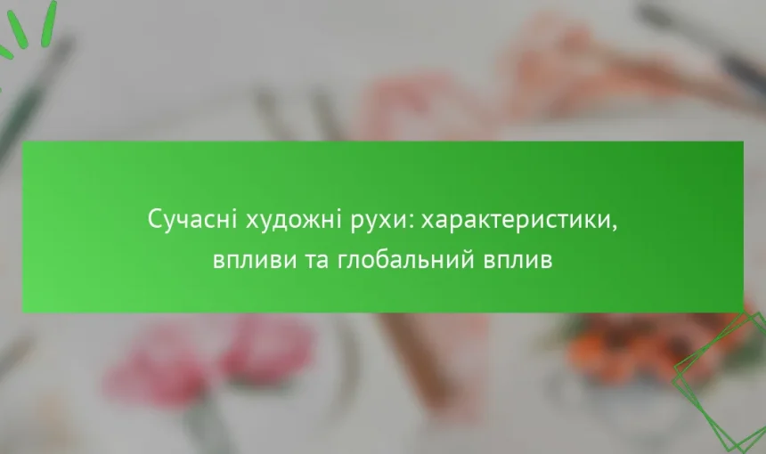 Сучасні художні рухи: характеристики, впливи та глобальний вплив