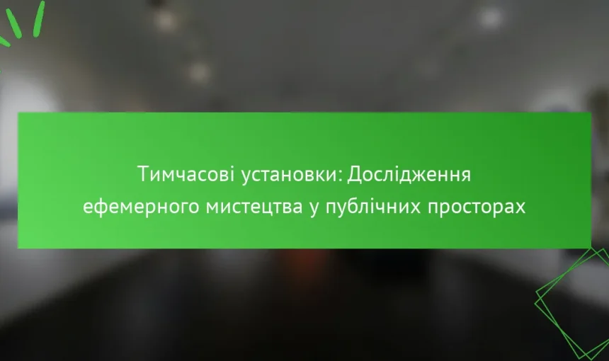 Тимчасові установки: Дослідження ефемерного мистецтва у публічних просторах