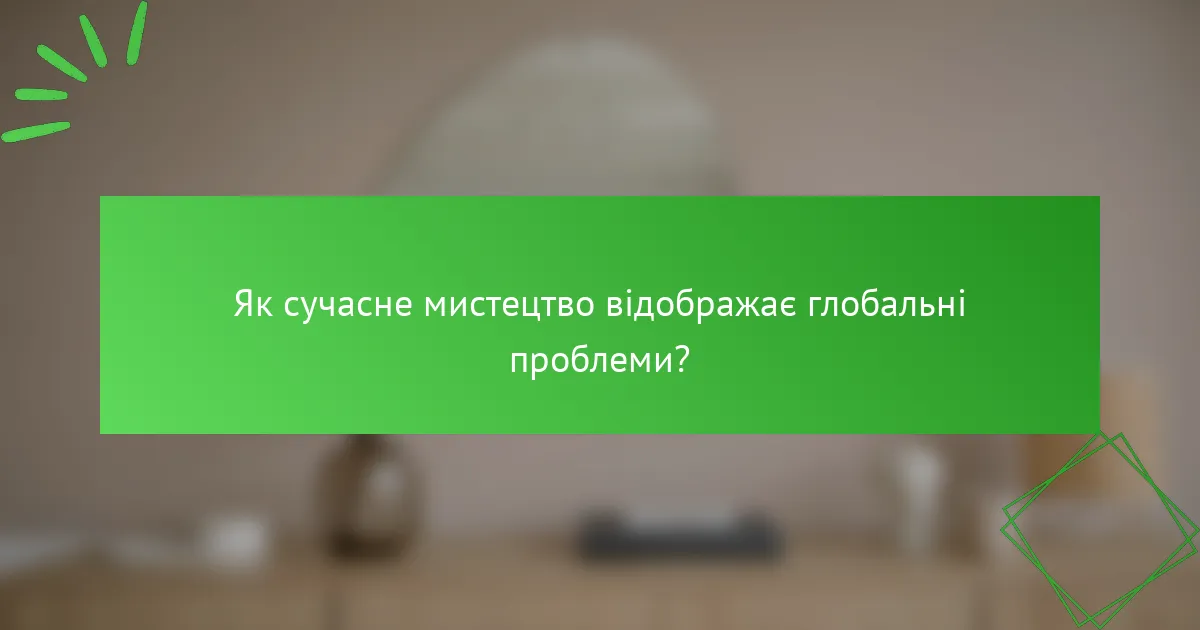 Як сучасне мистецтво відображає глобальні проблеми?