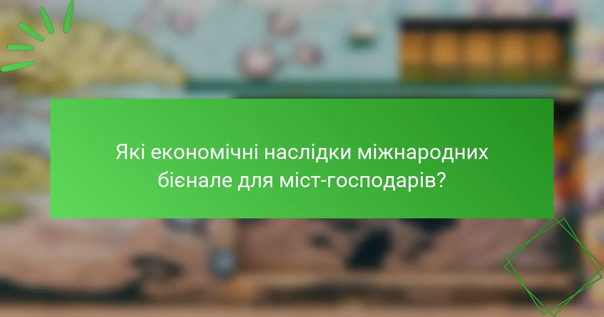 Які економічні наслідки міжнародних бієнале для міст-господарів?