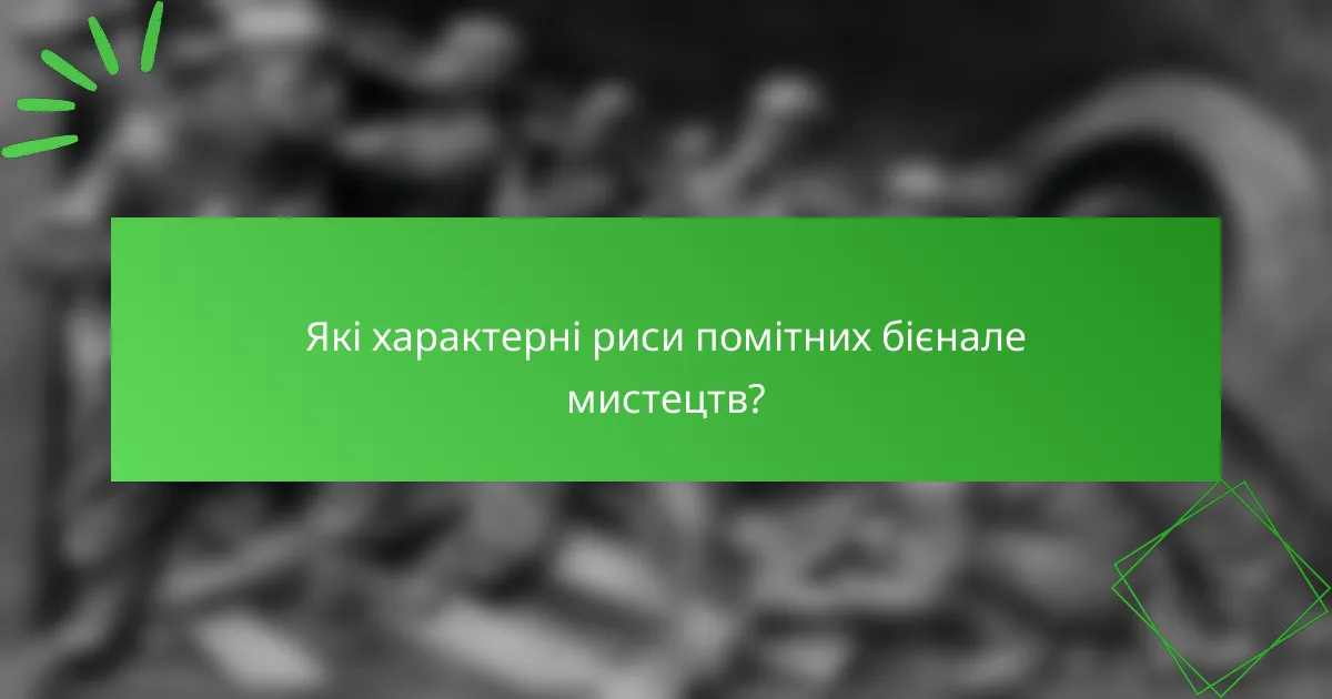 Які характерні риси помітних бієнале мистецтв?