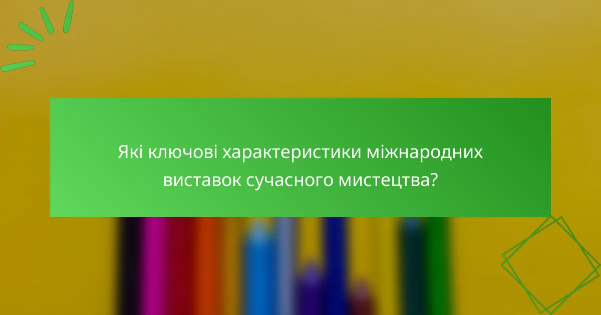 Які ключові характеристики міжнародних виставок сучасного мистецтва?