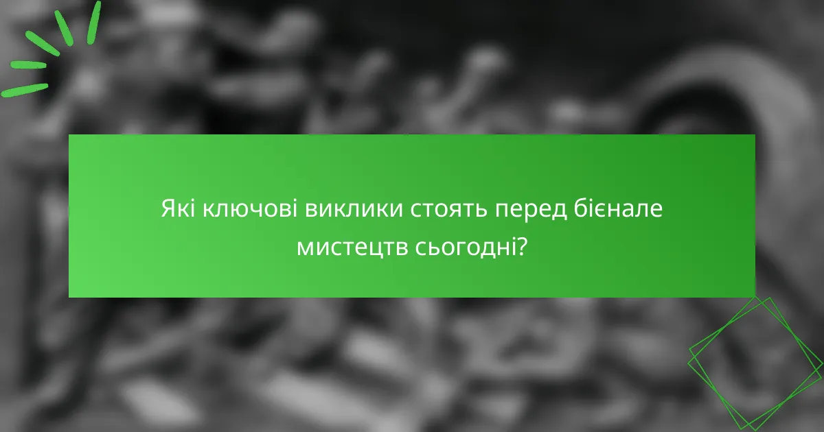Які ключові виклики стоять перед бієнале мистецтв сьогодні?