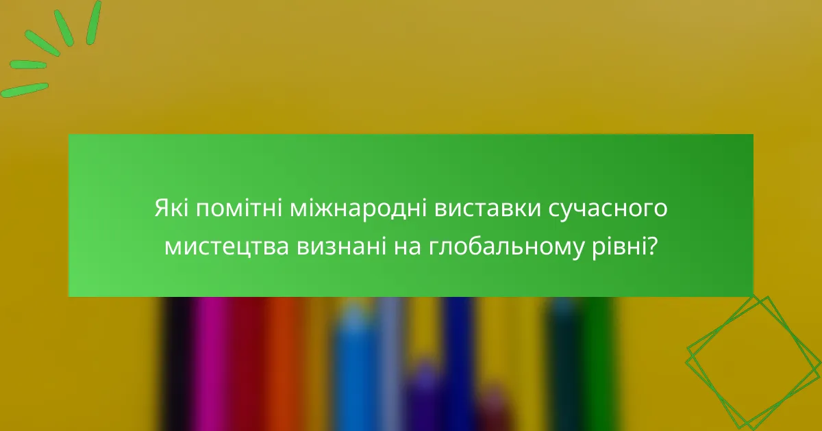 Які помітні міжнародні виставки сучасного мистецтва визнані на глобальному рівні?