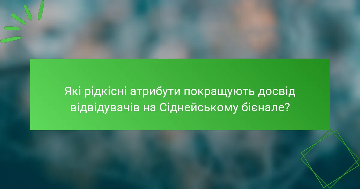 Які рідкісні атрибути покращують досвід відвідувачів на Сіднейському бієнале?