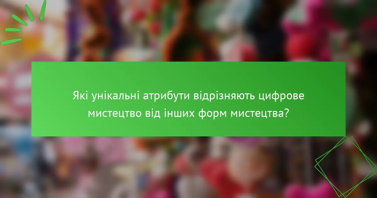 Які унікальні атрибути відрізняють цифрове мистецтво від інших форм мистецтва?