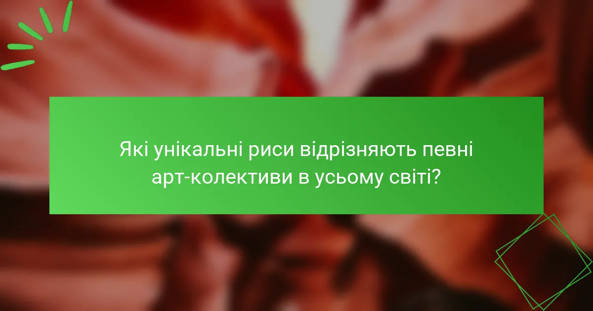 Які унікальні риси відрізняють певні арт-колективи в усьому світі?