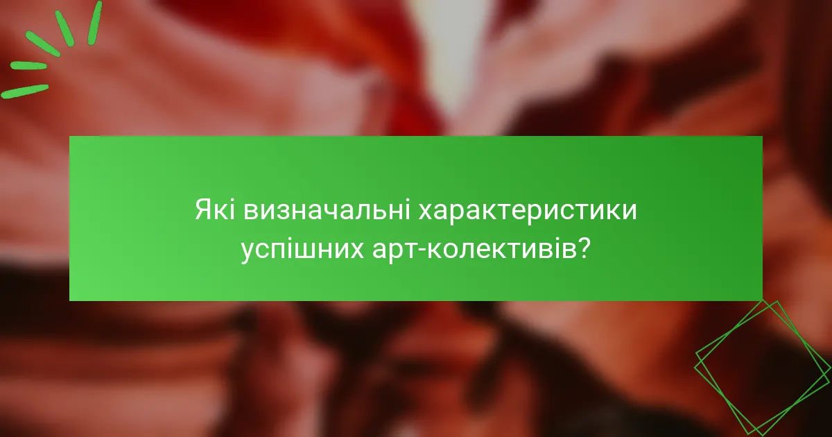 Які визначальні характеристики успішних арт-колективів?
